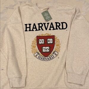 H&M Cream Harvard Emblem Sweatshirt